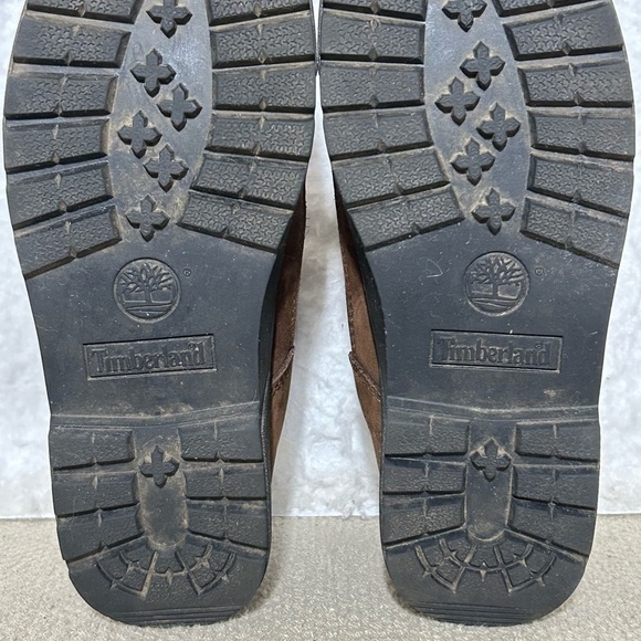 Timberland Boys Brown/Green Field Leather Waterproof Hiking Boots Shoes SZ 3.5 - Picture 10 of 12